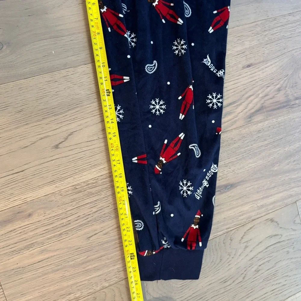 Dogg Supply by Snoop Dogg Mens XL Pajama Pants Navy Elf Paisley‎ Snowflake